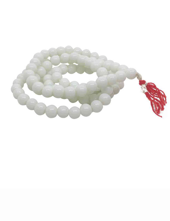 Natural Certified White Hakik (Aqeeq) Mala Best quality